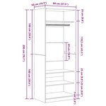 vidaXL Armoire en Chêne Noir 80 x 50 x 200 cm - Bois solide