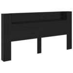 vidaXL Cabinet de Tête de Lit Chêne noir 200 x 15 x 103 5 cm