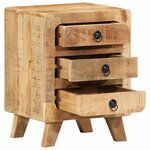vidaXL Table de chevet 37x32x50 cm bois de manguier massif brut