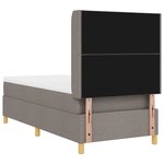 Lit boîte avec matelas et LED Taupe 90x200 cm Tissu