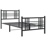 vidaXL Cadre de lit métal avec tête de lit/pied de lit noir 107x203 cm