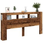 vidaXL Tête de lit à LED vieux bois 200x18 5x103 5cm bois d'ingénierie