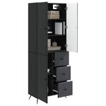vidaXL Ensemble de Meubles 2 Pièces Noir Bois d'ingénierie