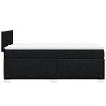 vidaXL Sommier à lattes de lit avec matelas Noir 90x200 cm Tissu