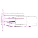 vidaXL Cadre de lit en métal sans matelas chêne marron 180x200 cm