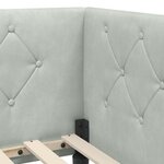 vidaXL Cadre de lit d'angle Gris clair 100 x 200 cm Velours