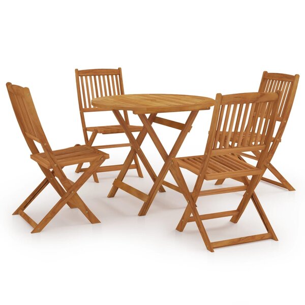 vidaXL Mobilier à dîner de jardin pliable 5 Pièces Bois d'acacia solide