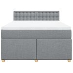 vidaXL Sommier à lattes de lit avec matelas Gris clair 160x200cm Tissu