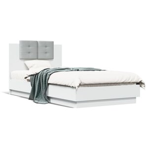 vidaXL Cadre de lit sans matelas blanc 75x190 cm