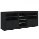 vidaXL Buffet avec lumières LED noir 162x37x67 cm