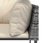 vidaXL Salon de jardin 3 Pièces avec coussins Gris Résine tressée