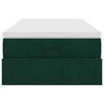 vidaXL Cadre de lit ottoman avec matelas vert foncé 90x190 cm velours