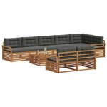 vidaXL Ensemble de canapés d'extérieur 9 Pièces Naturel et Anthracite
