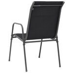 vidaXL Chaises empilables de jardin 4 Pièces Acier et textilène Noir