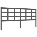 vidaXL Cadre de lit avec tête de lit gris 200x200 cm bois massif