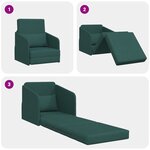 vidaXL Canapé-lit de sol 2-en-1 Vert foncé 65x80x83 cm Tissu