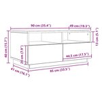vidaXL Table basse avec lumières LED chêne noir 90x49x40 cm