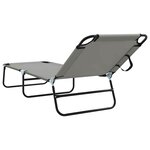 vidaXL Chaise longue pliante 1-personne Gris 56 x 189 x 87 cm tissu