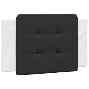 vidaXL Coussin de tête de lit noir et blanc 90 cm similicuir