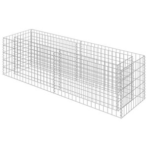 vidaXL Lit surélevé à gabion Acier galvanisé 180x50x50 cm