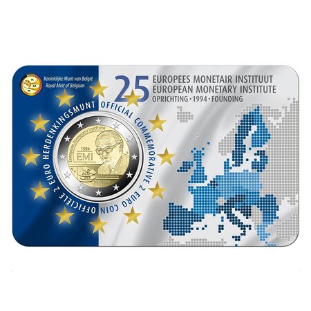 Pièce de monnaie 2 euro commémorative Belgique 2019 BU – Institut Monétaire Européen – Légende flamande