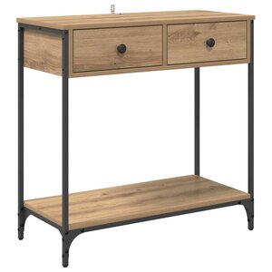 vidaXL Table console avec tiroir Chêne artisanal 75 x 34 5 x 75 cm