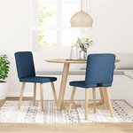 vidaXL Chaises à manger lot de 2 bleu tissu
