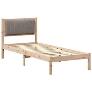 vidaXL Cadre de lit avec tête de lit rembourrée Taupe 80 x 200 cm