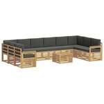 vidaXL Ensemble de canapés d'extérieur 8 Pièces Blanc et Anthracite