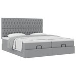 VidaXL Cadre de lit ottoman et matelas gris clair 180x200cm tissu