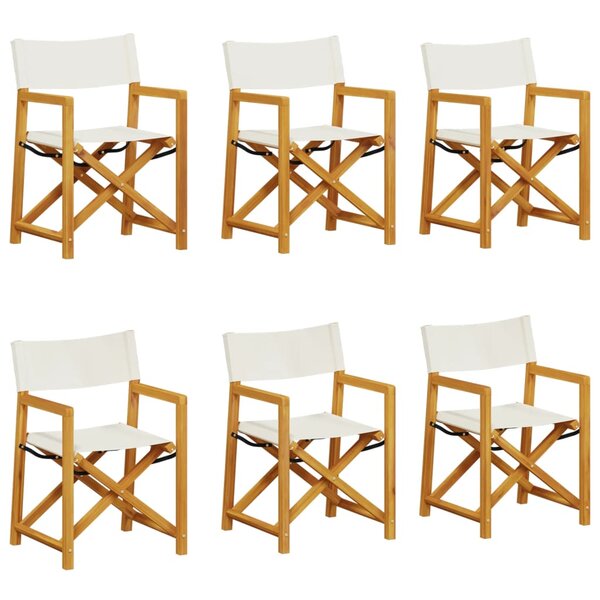 vidaXL Chaises de jardin pliables lot de 6 blanc crème tissu