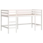 vidaXL Lit mezzanine enfants avec rideaux sans matelas rose 90x190 cm