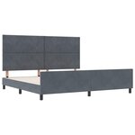vidaXL Cadre de lit avec tête de lit Gris foncé 200 x 200 cm Velours
