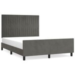 vidaXL Cadre de lit sans matelas gris foncé 140x200 cm velours