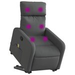 vidaXL Fauteuil de massage inclinable Gris foncé Tissu