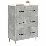 vidaXL Armoire à tiroirs Gris béton 66 x 34 5 x 89 5 cm