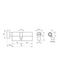 THIRARD - Cylindre de serrure à bouton débrayable Transit 1  30Bx40mm  5 clés  nickelé