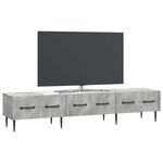 vidaXL Meuble TV Gris béton 147 x 34 5 x 30 cm Bois d'ingénierie