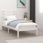 vidaXL Cadre de lit Blanc Bois massif 75x190 cm Petit simple