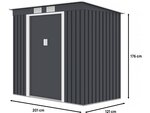 Abri de jardin métal monopente "Austin" 2 43 m2 - Gris