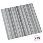 vidaXL Dalles de plancher autoadhésives 55 Pièces PVC 5 11 m² gris clair