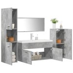 vidaXL Ensemble de meubles de salle de bain 5 Pièces gris béton