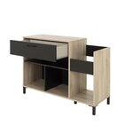 GAMI Meuble platine - Style urbain - Made in France - Décor chene - L 115 x P 40 x H 81 cm - VINYLE VINTAGE