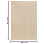 vidaXL Tapis à poils courts 160x230 cm Beige