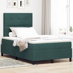vidaXL Lit à ressorts avec matelas Vert foncé 120 x 200 cm Velours