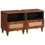 vidaXL Tables de chevet avec tiroir 2 Pièces 40 x 33 x 46 cm