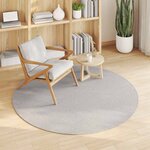 vidaXL Tapis de surface Rond HUARTE Crème et gris Ø 200 CM Polyester