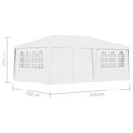 vidaXL Tente de réception et parois latérales 4x6 m Blanc 90 g/m²