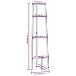 vidaXL Étagère d'angle à 4 niveaux Marron clair et noir 45 5 x 31 5 x 150 cm