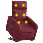 vidaXL Fauteuil inclinable de massage électrique Rouge bordeaux Tissu